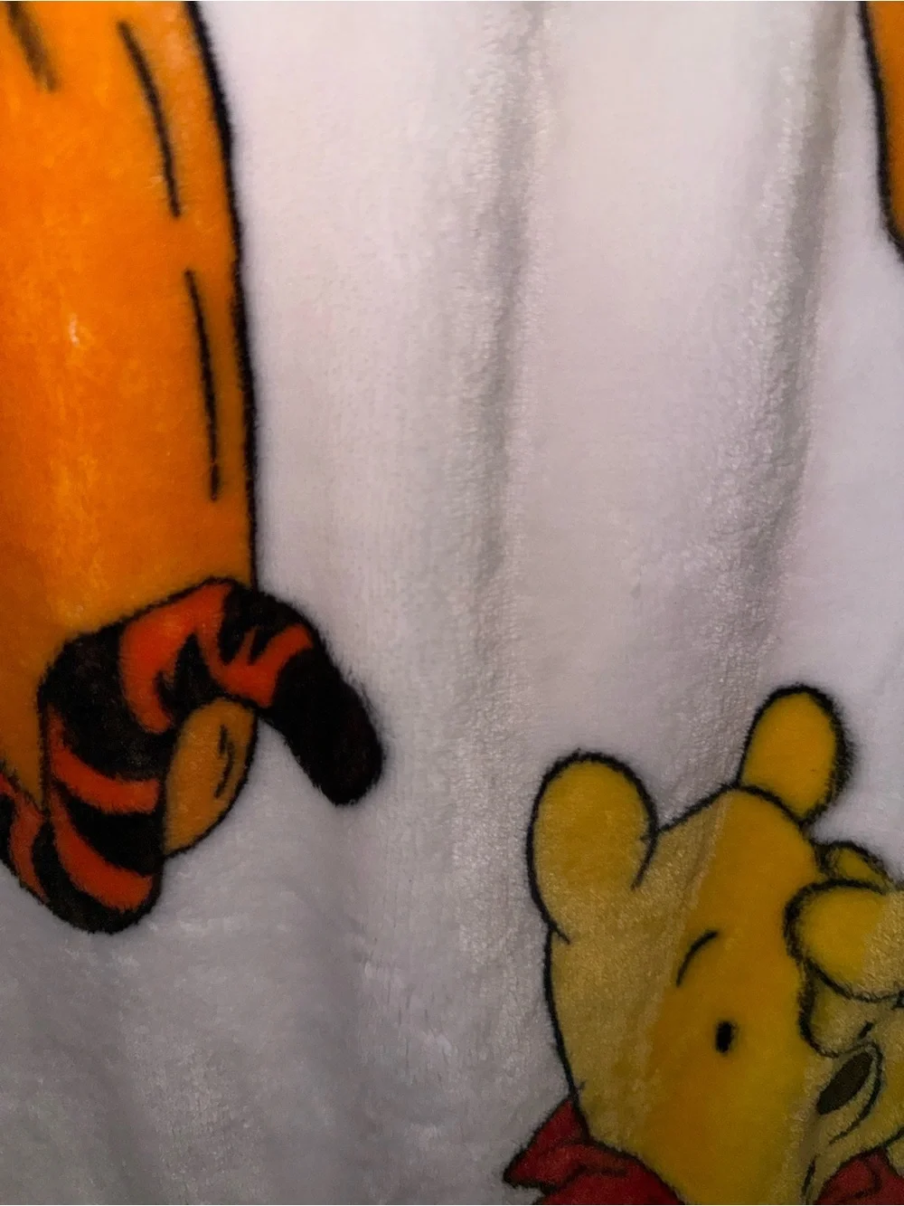 Disney Winnie the Pooh Blanket - White fall plush throw 50”x70” new